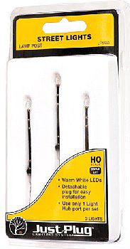 Woodland Scenics HO Just Plug Lamp Post Street Lights three pack