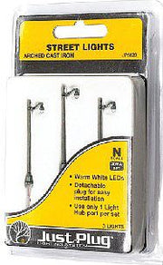 Woodland Scenics JP5639 N scale arched cast iron street lights product package