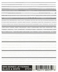 Woodland Scenics D575 Mini-Series Black & White Lettering Dry Transfers - product image