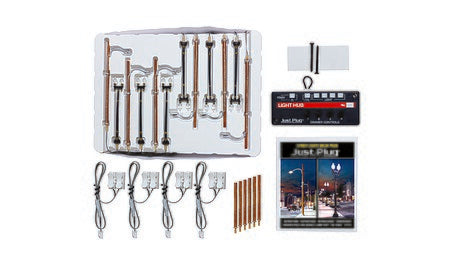 Woodland Scenics JP5902 Wooden Pole & Double Lamp Post Value Pack - HO Scale - product image