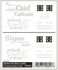 Woodland Scenics HO Santa Fe El Capitan/Super Chief Dry Transfers – DT604 - view 2