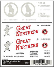 Woodland Scenics Great Northern Box Cars Dry Transfer Decals