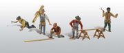 Woodland Scenics HO Scale Carpenter Crew, five hand-painted figures