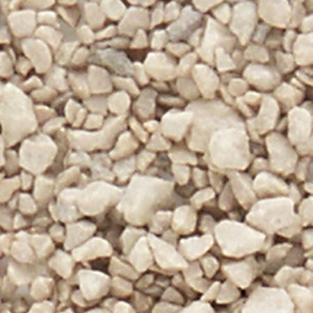Woodland Scenics B1387 Buff Coarse Ballast, close-up of the exact coarse buff texture.