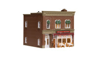 Woodland Scenics BR4945 Emilio's Italian Restaurant, N scale, front and left side view.