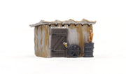 Woodland Scenics BR4946 Tin Shack, N scale, front view.