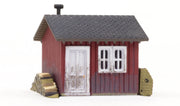 Woodland Scenics BR4947 Work Shed, N scale, front view.