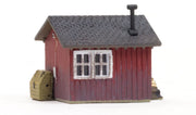 Woodland Scenics BR4947 Work Shed, N scale, rear view.