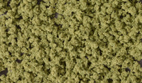 Woodland Scenics FC134 Olive Green Underbrush, close-up texture.