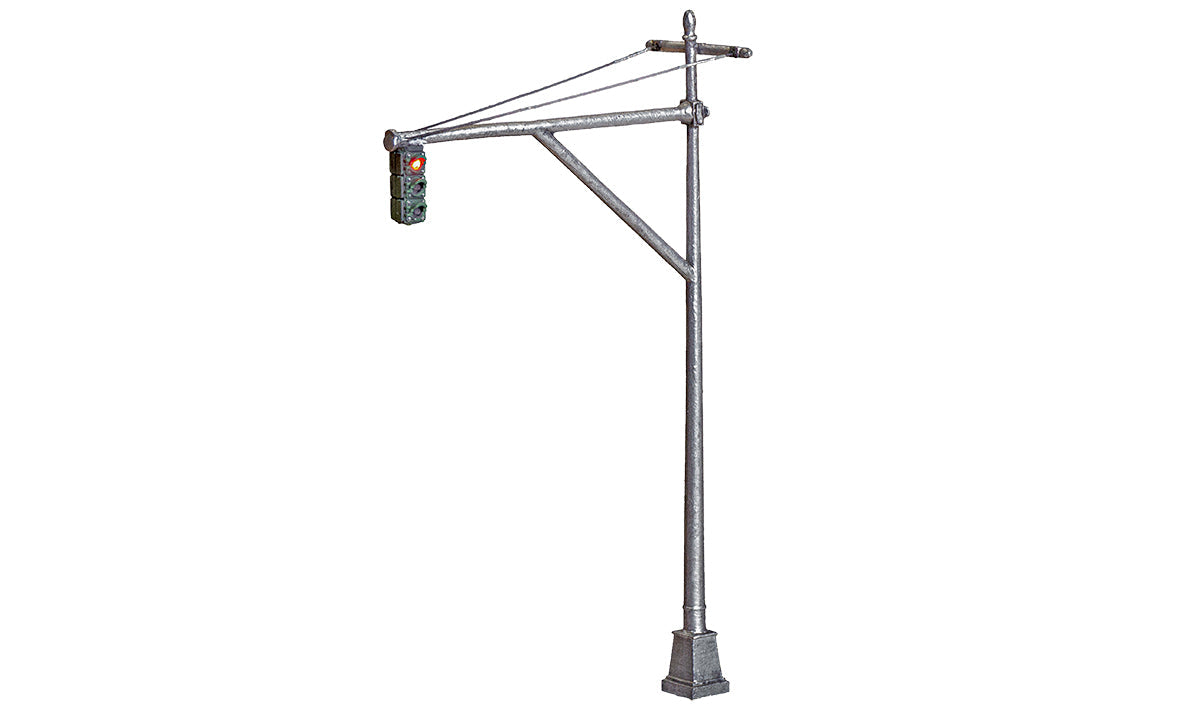 Woodland Scenics JP5637 Just Plug Mast Arm Traffic Lights N Scale — 4 Lights actual traffic light photograph