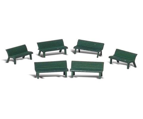 Woodland Scenics A1879 HO scale Park Benches six-piece set