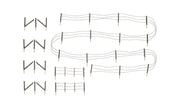 Woodland Scenics A2980 HO scale Barbed Wire Fence with gates, corner posts and braces.