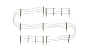 Woodland Scenics A2980 HO scale Barbed Wire Fence and gate detail.