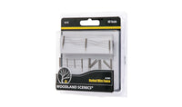 Woodland Scenics A2980 HO scale Barbed Wire Fence, 15-piece retail package.