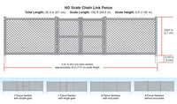 Manufacturer dimension illustration for Woodland Scenics A2983 HO scale Chain Link Fence, 26.4 inches total fence length.