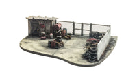 Manufacturer installation example for Woodland Scenics Chain Link Fence; base, scenery and other accessories are separate.