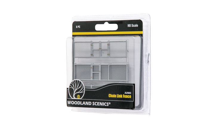 Woodland Scenics A2983 HO scale Chain Link Fence, eight-piece retail package.