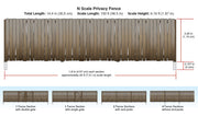 Manufacturer dimension illustration for Woodland Scenics A2995 N scale Privacy Fence, 14.4 inches total fence length.