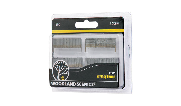 Woodland Scenics A2995 N scale Privacy Fence, eight-piece retail package.