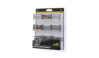 Woodland Scenics A3001 O scale Log Fence, eight-piece retail package.
