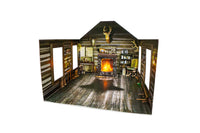 Woodland Scenics BR4961 Cozy Cabin N scale built-up building, manufacturer interior illustration.