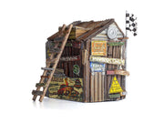 Woodland Scenics BR4962 Kids Clubhouse N scale built-up building, rear view with ladder.