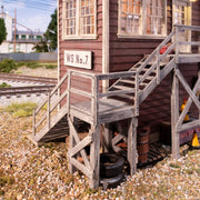 Woodland Scenics BR4964 Interlocking Tower, manufacturer staircase detail.