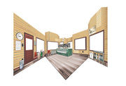 Woodland Scenics BR4964 Interlocking Tower, manufacturer interior illustration.
