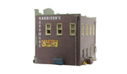 Woodland Scenics BR5022 Harrison's Hardware HO scale built-up building, side wall view.