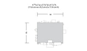 Woodland Scenics BR5022 Harrison's Hardware HO scale built-up building, manufacturer footprint and dimensions diagram.