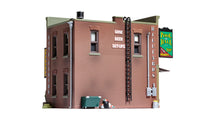 Woodland Scenics BR5024 Corner Emporium HO scale built-up building, rear and side brickwork view.