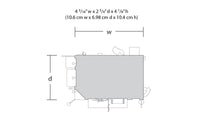 Woodland Scenics BR5024 Corner Emporium HO scale built-up building, manufacturer footprint and dimensions diagram.