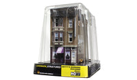 Woodland Scenics BR5051 Betty's Burning Building HO scale Built-&-Ready model, retail package.