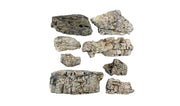Woodland Scenics C1137 Faceted Ready Rocks, individual pre-painted rock pieces.