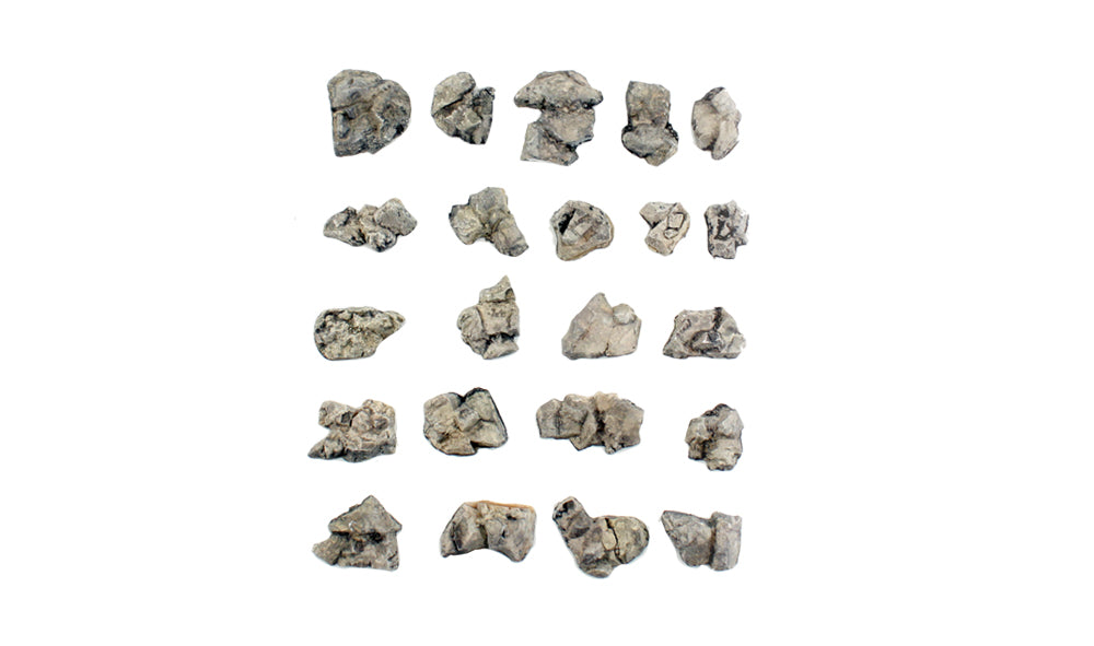 Woodland Scenics C1142 Boulder Ready Rocks, individual pre-painted rock pieces.