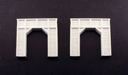 Woodland Scenics C1154 N scale timber single-track tunnel portals, pair of unpainted portal castings.