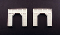 Woodland Scenics C1154 N scale timber single-track tunnel portals, pair of unpainted portal castings.