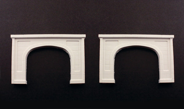 Woodland Scenics C1156 pair of unpainted concrete double-track tunnel portals.