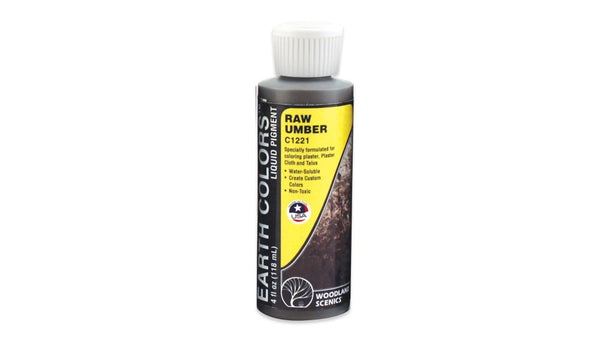 Woodland Scenics C1221 Raw Umber Earth Colors liquid pigment bottle, 4 fl oz