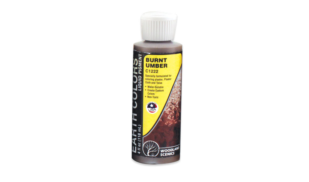Woodland Scenics C1222 Burnt Umber Earth Colors liquid pigment bottle, 4 fl oz