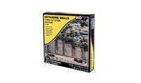 Woodland Scenics C1259 HO scale Cut Stone Retaining Walls, retail package containing three sections