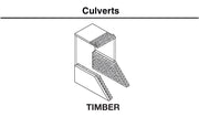 Woodland Scenics C1265 HO scale timber culvert, manufacturer assembly illustration.