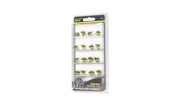 Woodland Scenics FS777 Medium Green Prairie Grass Peel 'n' Place Tufts, 20-piece manufacturer package.