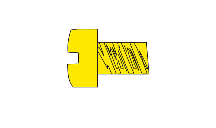 Woodland Scenics Hob-Bits H829 1-72 x 1/8 inch fillister head screws — manufacturer illustration of one screw from the five-piece pack.