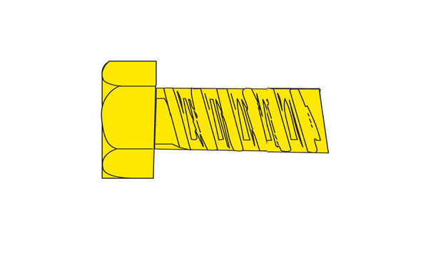 Woodland Scenics Hob-Bits H870 1-72 x 1/4 inch Hex Head Screws — manufacturer illustration of one screw from the five-piece pack.