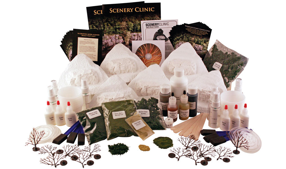 Woodland Scenics LK958 Scenery Clinic contents for six mountain dioramas