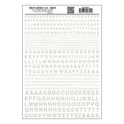 Woodland Scenics MG721 Gothic Railroad White dry transfer lettering sheet.