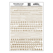 Woodland Scenics MG722 Gothic Railroad Gold dry transfer lettering sheet.