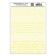 Woodland Scenics MG730 Gothic Railroad Yellow numbers dry transfer sheet.