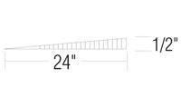 Woodland Scenics ST1412 2% Incline/Decline Starters, 24-inch length and half-inch rise diagram.